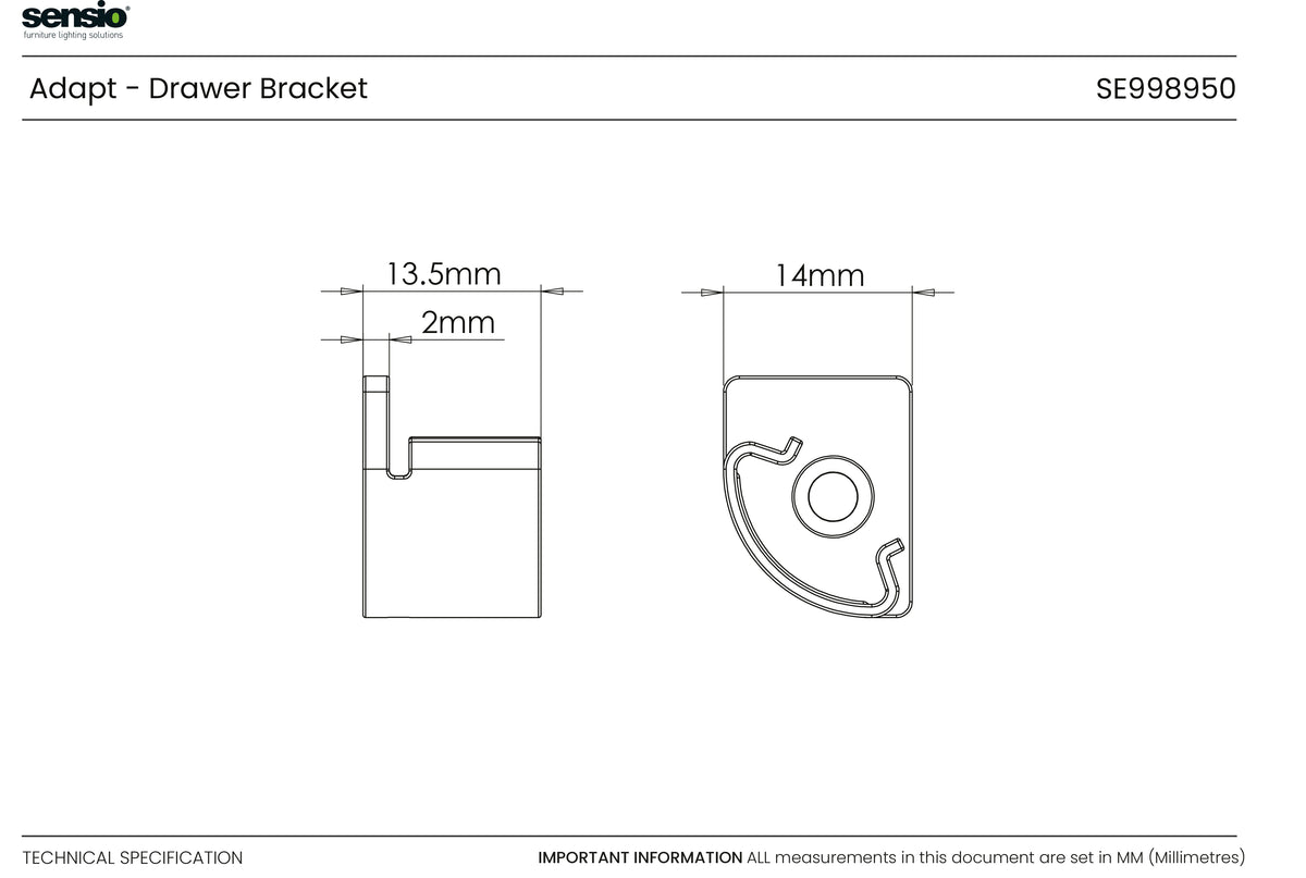Technical drawing for Adapt - Ensemble de supports de tiroir