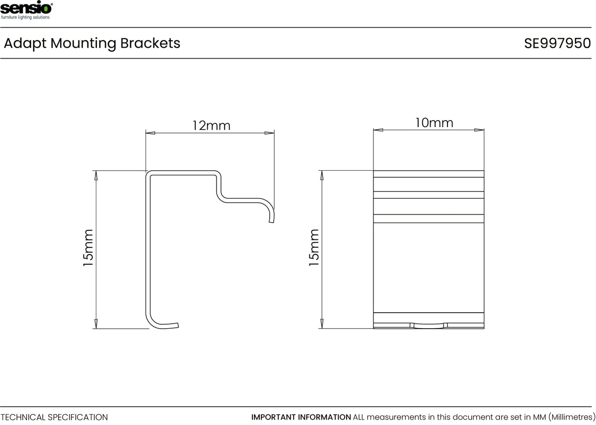 Technical drawing for Adapt™ Mounting Bracket Set