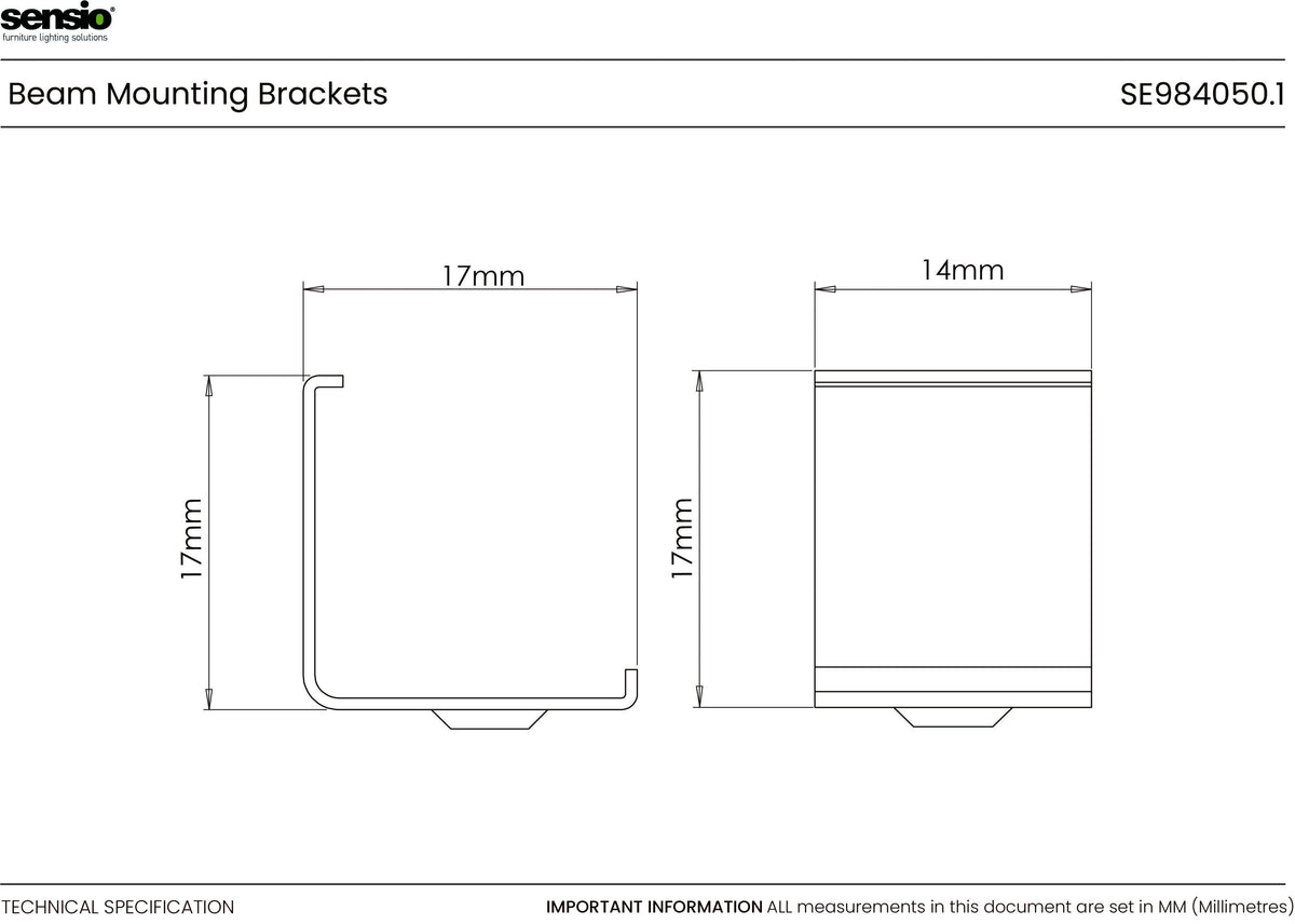 Technical drawing for Beam - Supports de montage