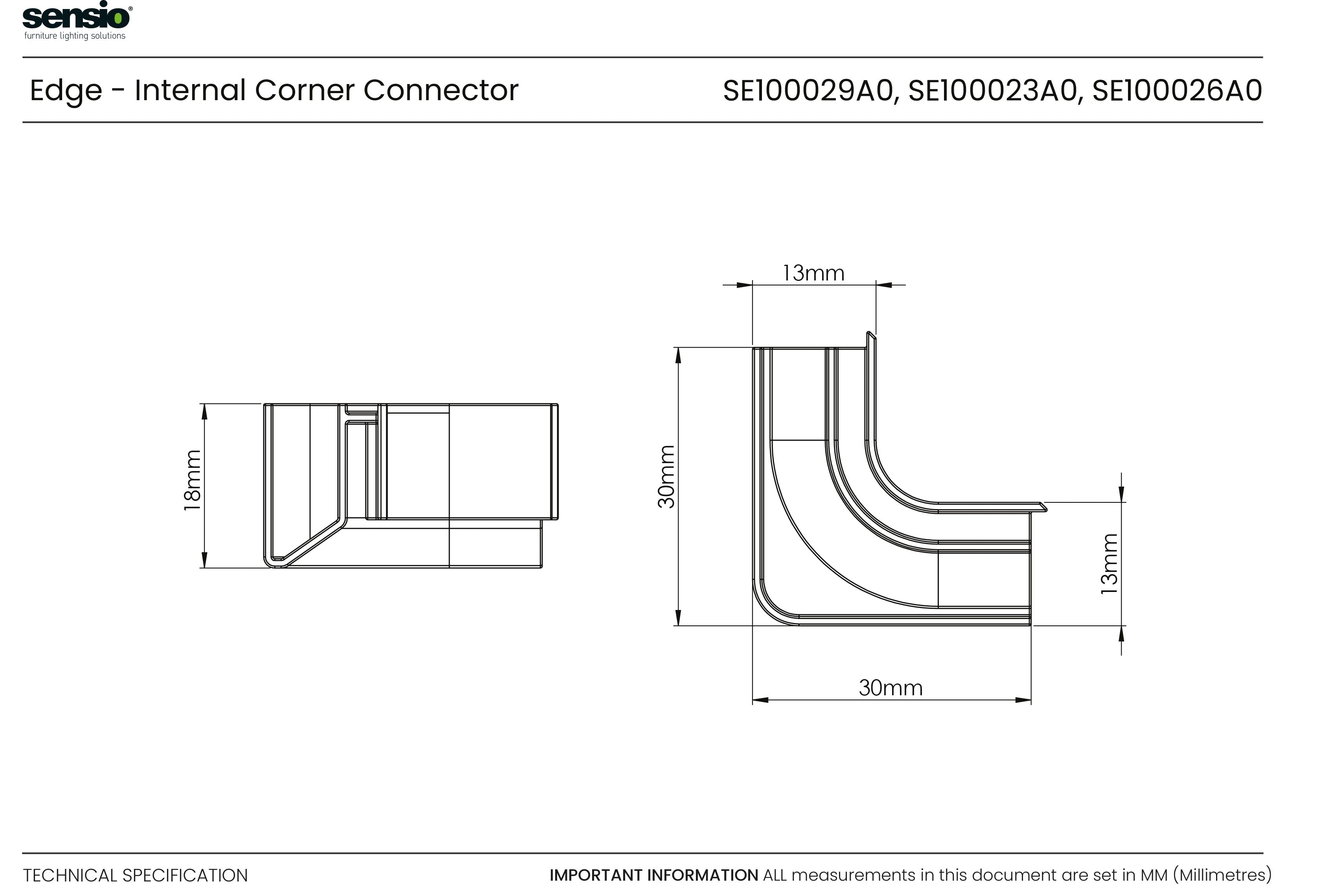 Edge - Connecteur d'angle interne