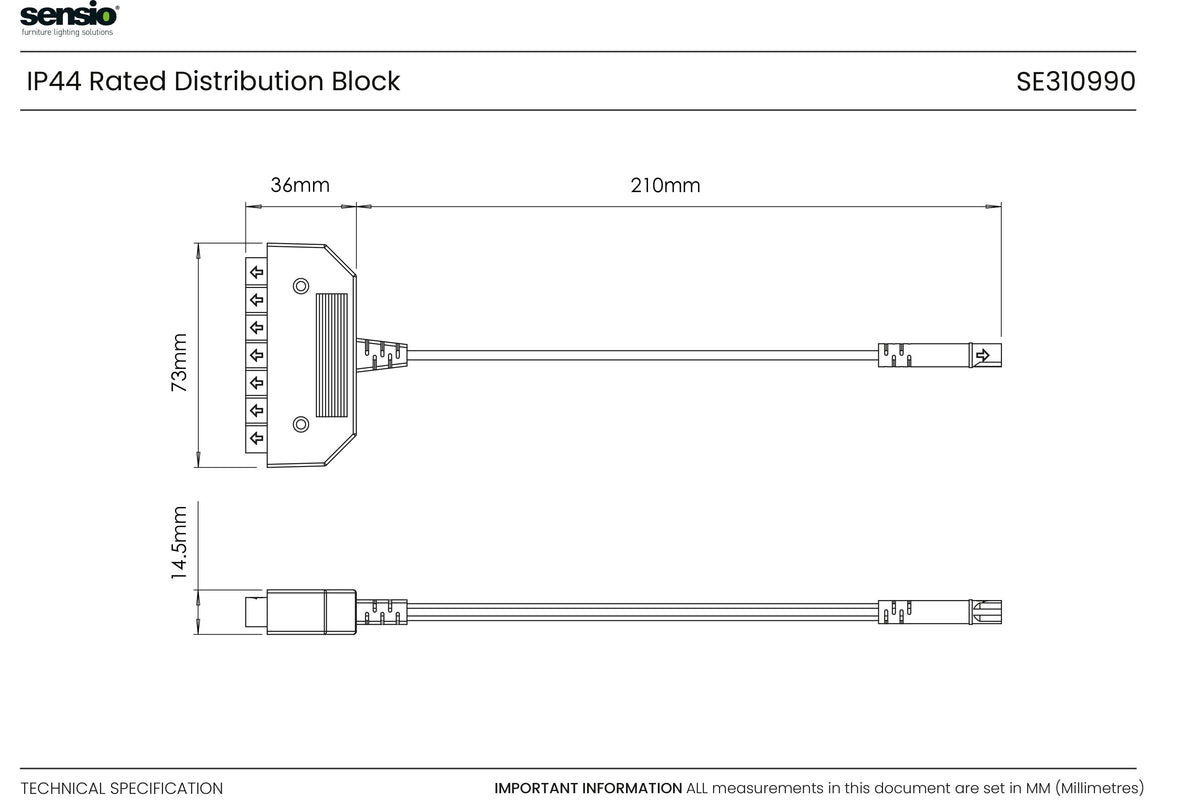 Technical drawing for Rallonge de port de pilote IP44