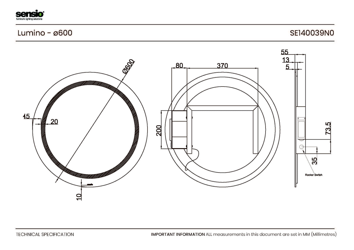 Technical drawing for Lumino Round