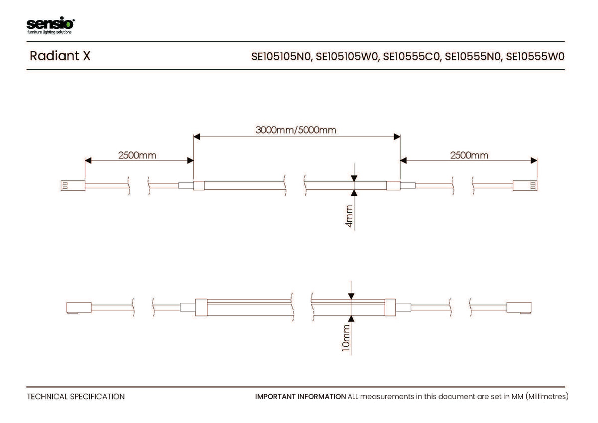 Technical drawing for Radiant X™