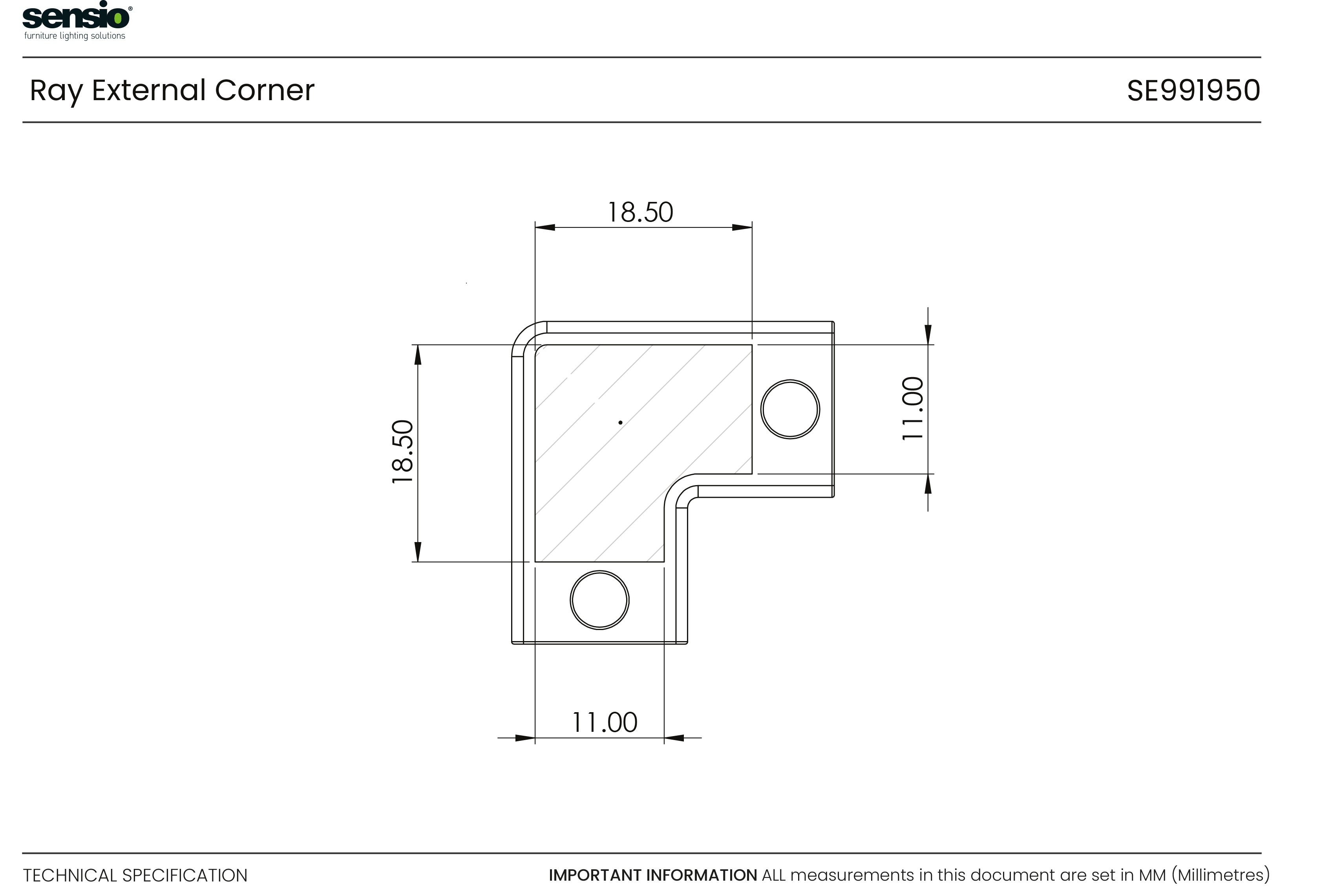 Ray - Connecteur d’angle extérieur