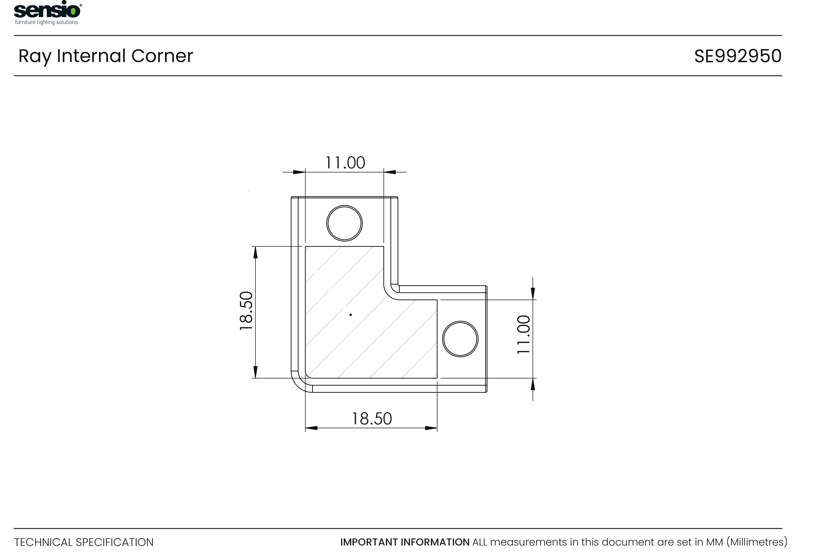 Ray - Connecteur d’angle intérieur