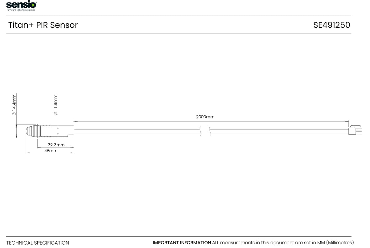 Technical drawing for Capteurs infrarouge passifs boutons PIR